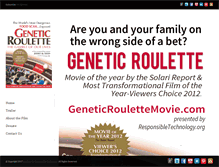 Tablet Screenshot of geneticroulettemovie.com